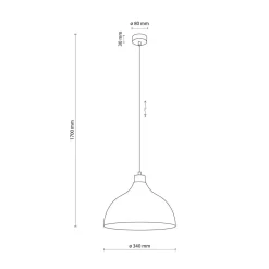 Esszimmer Lampen|Schlafzimmer Lampen*TK Lighting Hängelampe Metall Holz Ø 34 cm rund Mint Grün E27 Retro