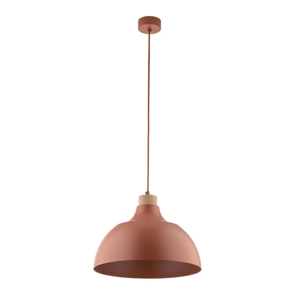 TK Lighting Hängelampe Metall Holz Ø 34 cm rund H: max. 170 cm Rot E27< Esszimmer Lampen|Schlafzimmer Lampen