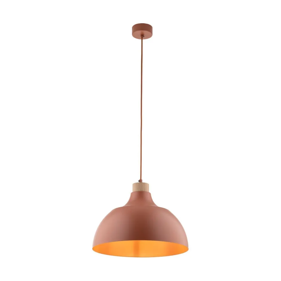 TK Lighting Hängelampe Metall Holz Ø 34 cm rund H: max. 170 cm Rot E27< Esszimmer Lampen|Schlafzimmer Lampen