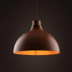 TK Lighting Hängelampe Metall Holz Ø 34 cm rund H: max. 170 cm Rot E27< Esszimmer Lampen|Schlafzimmer Lampen