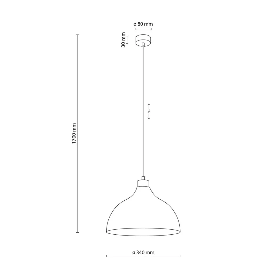 TK Lighting Hängelampe Metall Holz Ø 34 cm rund H: max. 170 cm Rot E27< Esszimmer Lampen|Schlafzimmer Lampen