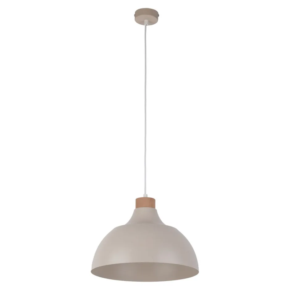 TK Lighting Hängelampe Metall Holz Ø 34 cm Retro Beige E27< Hängelampen|Esszimmer Lampen