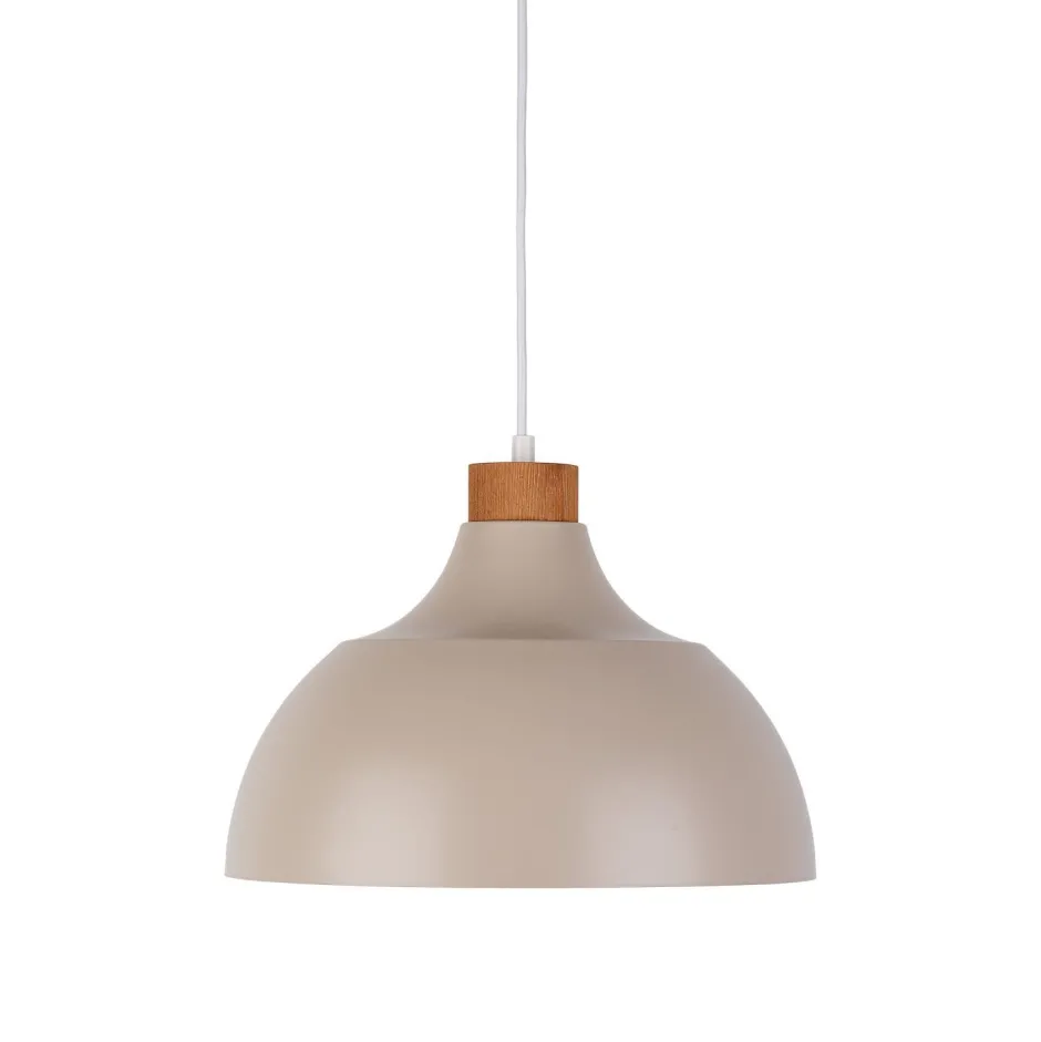 TK Lighting Hängelampe Metall Holz Ø 34 cm Retro Beige E27< Hängelampen|Esszimmer Lampen