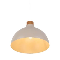 TK Lighting Hängelampe Metall Holz Ø 34 cm Retro Beige E27< Hängelampen|Esszimmer Lampen