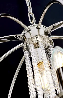 Elstead Hängelampe Metall in Nickel Ø61cm rund DERINA< Hängelampen|Esszimmer Lampen