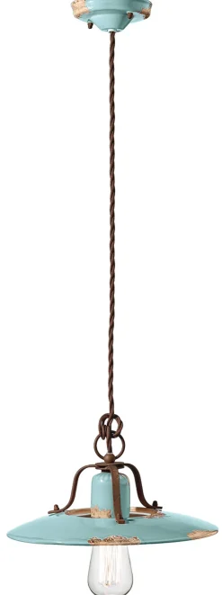 Wohnzimmerlampen|Keramiklampen*Ferroluce Hängelampe Metall Keramik E27 D: 30 cm rund NICOLA