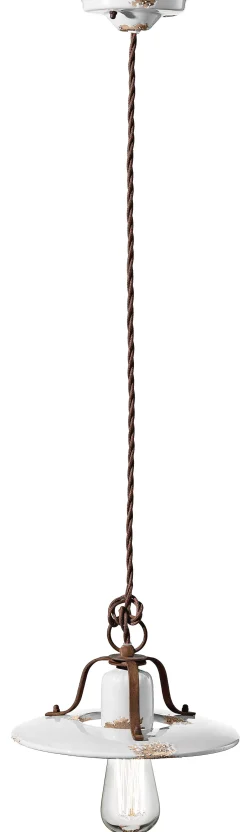 Wohnzimmerlampen|Keramiklampen*Ferroluce Hängelampe Metall Keramik E27 rund D: 25 cm NICOLA