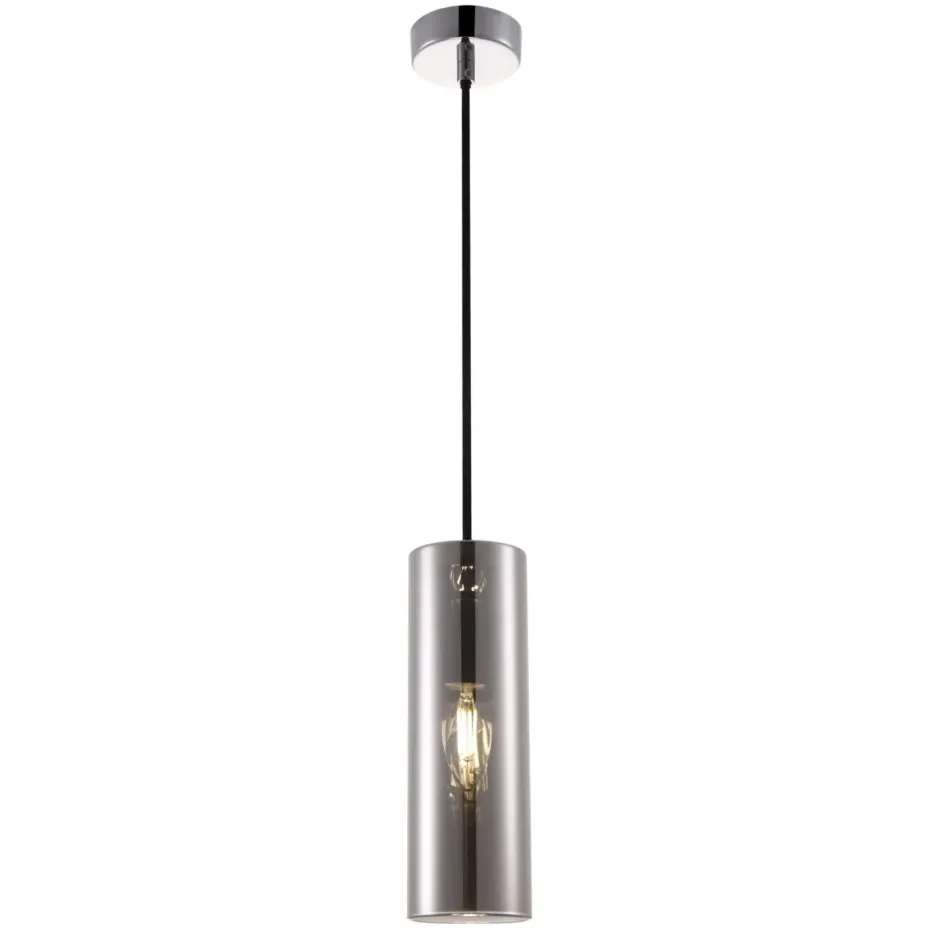 Maytoni Hängelampe Metall Rauchglas E14 rund D: 8 cm Chrom< Hängelampen|Esszimmer Lampen