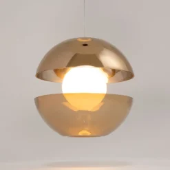 Hängelampen|Led Lampen*Maytoni Hängelampe Metall Rauchglas LED Ø 30,2 cm rund in Gold