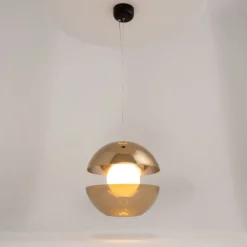 Hängelampen|Led Lampen*Maytoni Hängelampe Metall Rauchglas LED Ø 30,2 cm rund in Gold