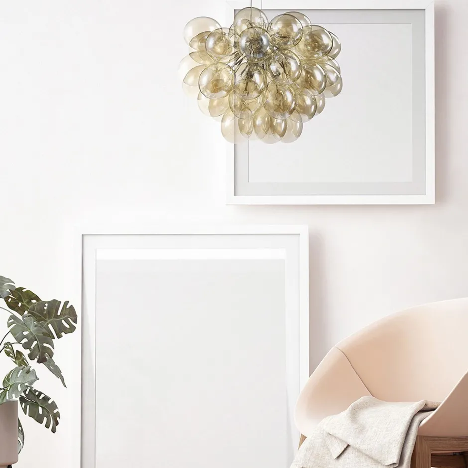 Maytoni Hängelampe Metall Rauchglas 50 cm breit H: max. 170 cm< Hängelampen|Esszimmer Lampen