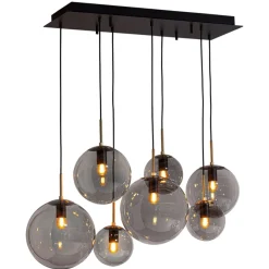Hängelampen|Bürolampen*By Rydéns Hängelampe Metall Rauchglas 86 cm lang H: max. 120 cm E27