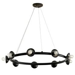 Elstead Hängelampe Metall rund D: 87,6 cm H: max. 185,5 cm Schwarz< Hängelampen|Bürolampen