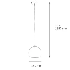 Hängelampen|Esszimmer Lampen*Easylight Hängelampe Metall rund Retro Chrom Kugelschirm