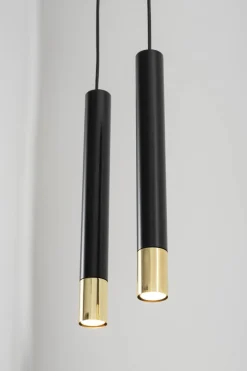 Sigma Hängelampe Metall Schwarz Gold Modern 2 Pendel Esszimmer< Moderne Lampen|Wohnzimmerlampen