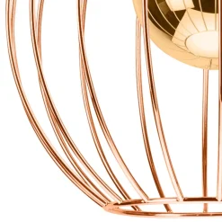 Hängelampen|Bürolampen*Lamkur Hängelampe Metall Schwarz Kupfer Ø 24 cm verstellbar Retro