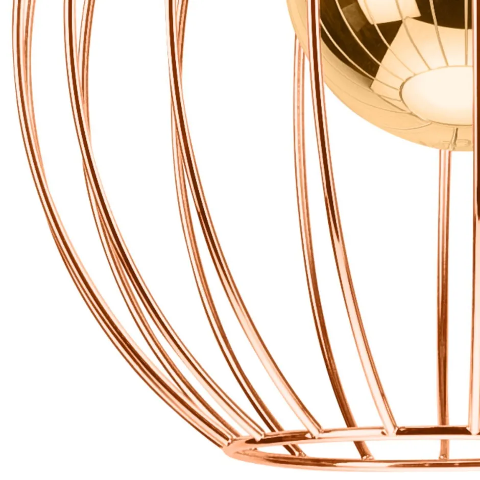 Hängelampen|Bürolampen*Lamkur Hängelampe Metall Schwarz Kupfer Ø 24 cm verstellbar Retro