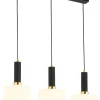 Hängelampen|Moderne Lampen*Jupiter Hängelampe Metall Schwarz Weiß Glas E27 blendarm