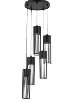 Hängelampen|Moderne Lampen*Sigma Hängelampe Metall Schwarz Gitter GU10 Ø25 cm rund