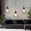 Hängelampen|Esszimmer Lampen*Luminex Hängelampe Metall Schwarz geometrisch Retro Esstisch