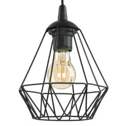 Hängelampen|Esszimmer Lampen*Luminex Hängelampe Metall Schwarz geometrisch Retro Esstisch