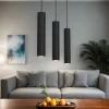 Moderne Lampen|Esszimmer Lampen*Luminex Hängelampe Metall Schwarz Modern 3-flammig GU10 VISHAL