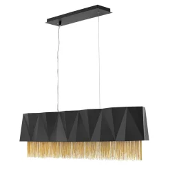 Hängelampen|Esszimmer Lampen*Elstead Hängelampe Metall Schwarz Gold Modern Design