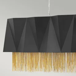 Hängelampen|Esszimmer Lampen*Elstead Hängelampe Metall Schwarz Gold Modern Design