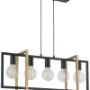 Moderne Lampen|Wohnzimmerlampen*Sigma Hängelampe Metall Schwarz Gold 5-flmg bis 0,8 m elegant