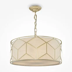 Maytoni Hängelampe Metall Stoff Ø 45 cm rund H: max. 76,8 cm< Hängelampen|Esszimmer Lampen