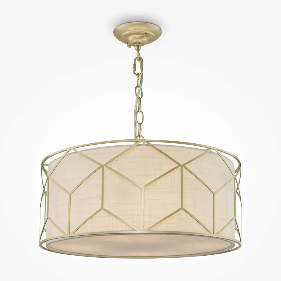 Maytoni Hängelampe Metall Stoff Ø 45 cm rund H: max. 76,8 cm< Hängelampen|Esszimmer Lampen