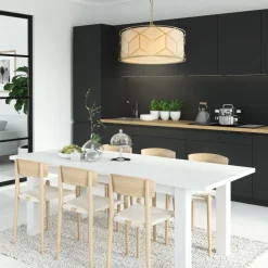 Maytoni Hängelampe Metall Stoff Ø 45 cm rund H: max. 76,8 cm< Hängelampen|Esszimmer Lampen