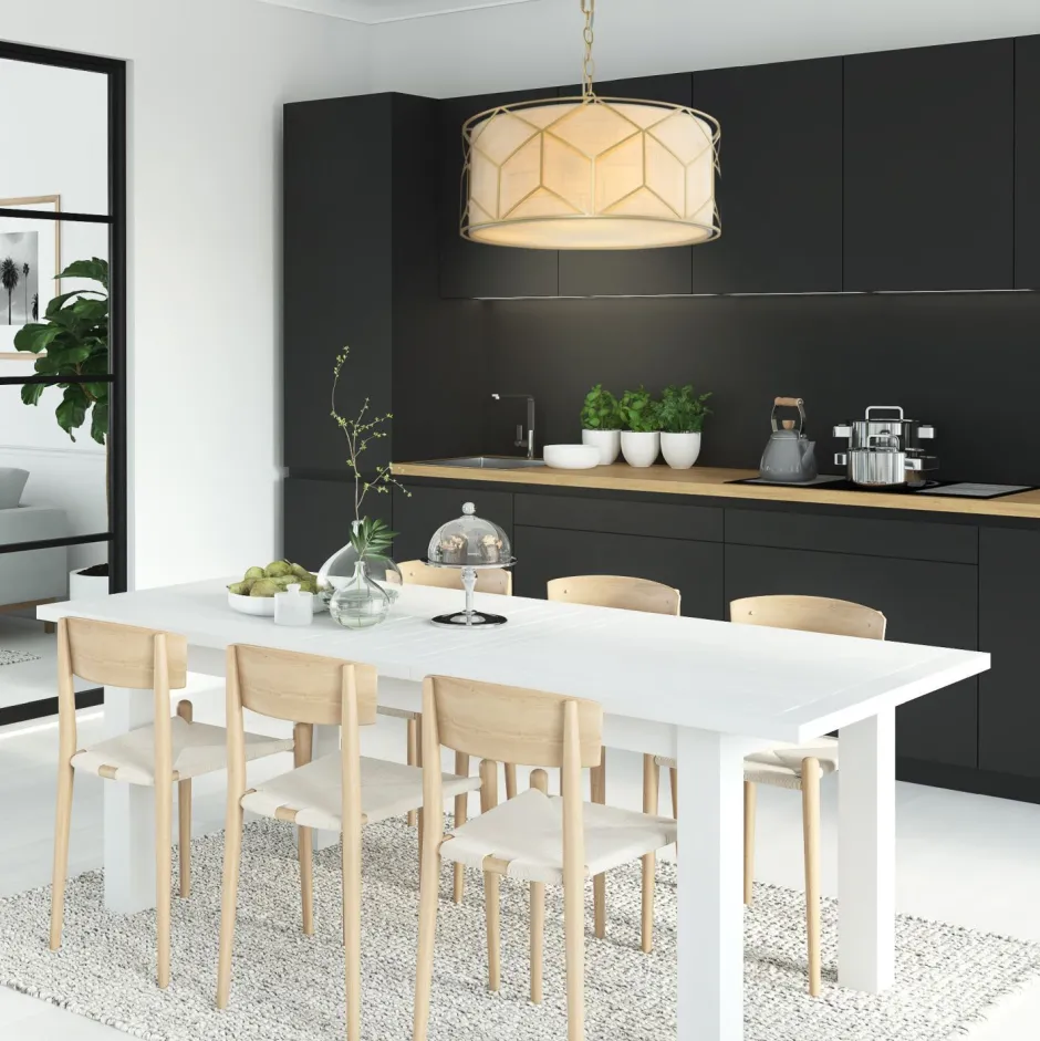 Maytoni Hängelampe Metall Stoff Ø 45 cm rund H: max. 76,8 cm< Hängelampen|Esszimmer Lampen