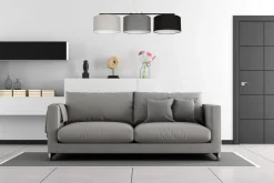 Belis Hängelampe Metall Stoff E27 100 cm Grau Graphit Schwarz< Hängelampen|Bürolampen