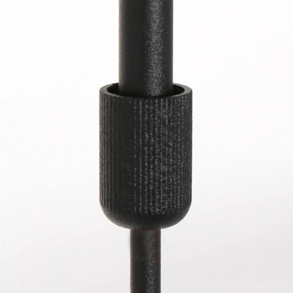 Hängelampen|Bürolampen*Steinhauer Hängelampe Metall Stoff in Schwarz Silber 140 cm lang