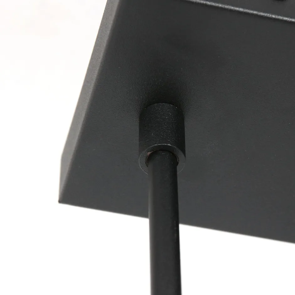 Hängelampen|Bürolampen*Steinhauer Hängelampe Metall Stoff in Schwarz Silber 140 cm lang