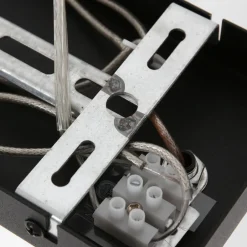 Hängelampen|Bürolampen*Steinhauer Hängelampe Metall Stoff in Schwarz Silber 140 cm lang