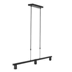 Steinhauer Hängelampe Metall Stoff in Schwarz Gold 140 cm 3-flmg< Hängelampen|Bürolampen