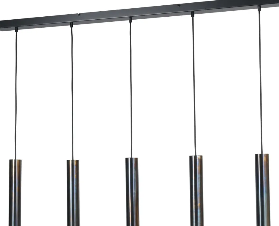 Wohnzimmerlampen|Esszimmer Lampen*Masterlight Hängelampe Metall verstellbar länglich Schwarz Öl-Effekt