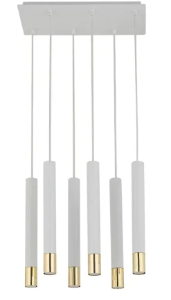 Moderne Lampen|Wohnzimmerlampen*Sigma Hängelampe Metall Weiß Gold Modern elegant THEANO