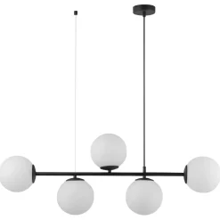 TK Lighting Hängelampe Modern B: 96 cm Metall Glas in Schwarz Weiß< Glaslampen|Metall Lampen