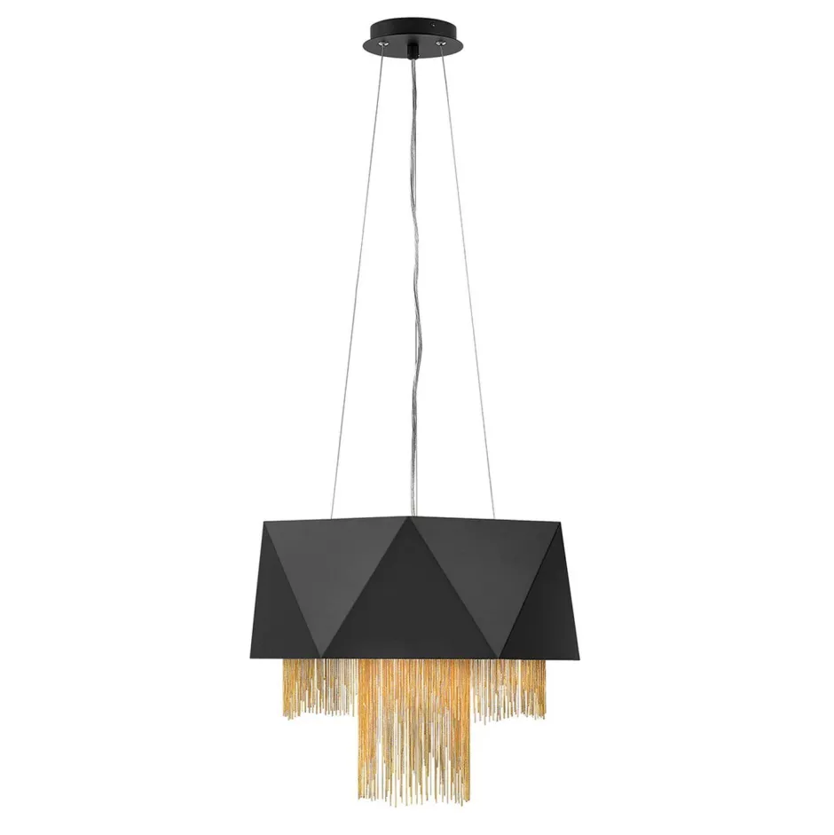 Elstead Hängelampe Modern Design Schwarz Gold Metall VENINA< Hängelampen|Esszimmer Lampen