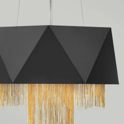 Elstead Hängelampe Modern Design Schwarz Gold Metall VENINA< Hängelampen|Esszimmer Lampen