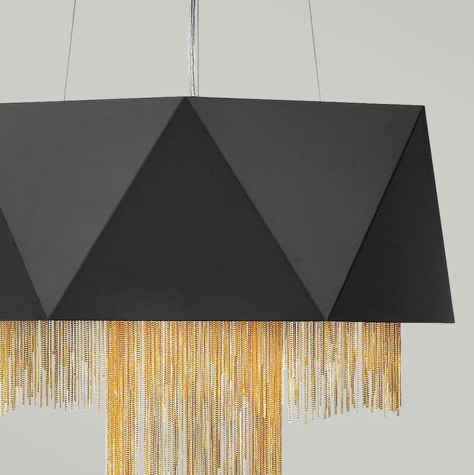 Elstead Hängelampe Modern Design Schwarz Gold Metall VENINA< Hängelampen|Esszimmer Lampen