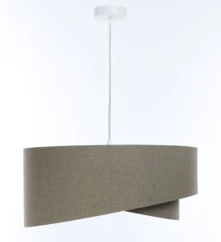 BPS Koncept Hängelampe Modern E27 rund D: 40 cm Braun Stoff Boho< Hängelampen|Bürolampen