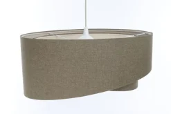 BPS Koncept Hängelampe Modern E27 rund D: 40 cm Braun Stoff Boho< Hängelampen|Bürolampen