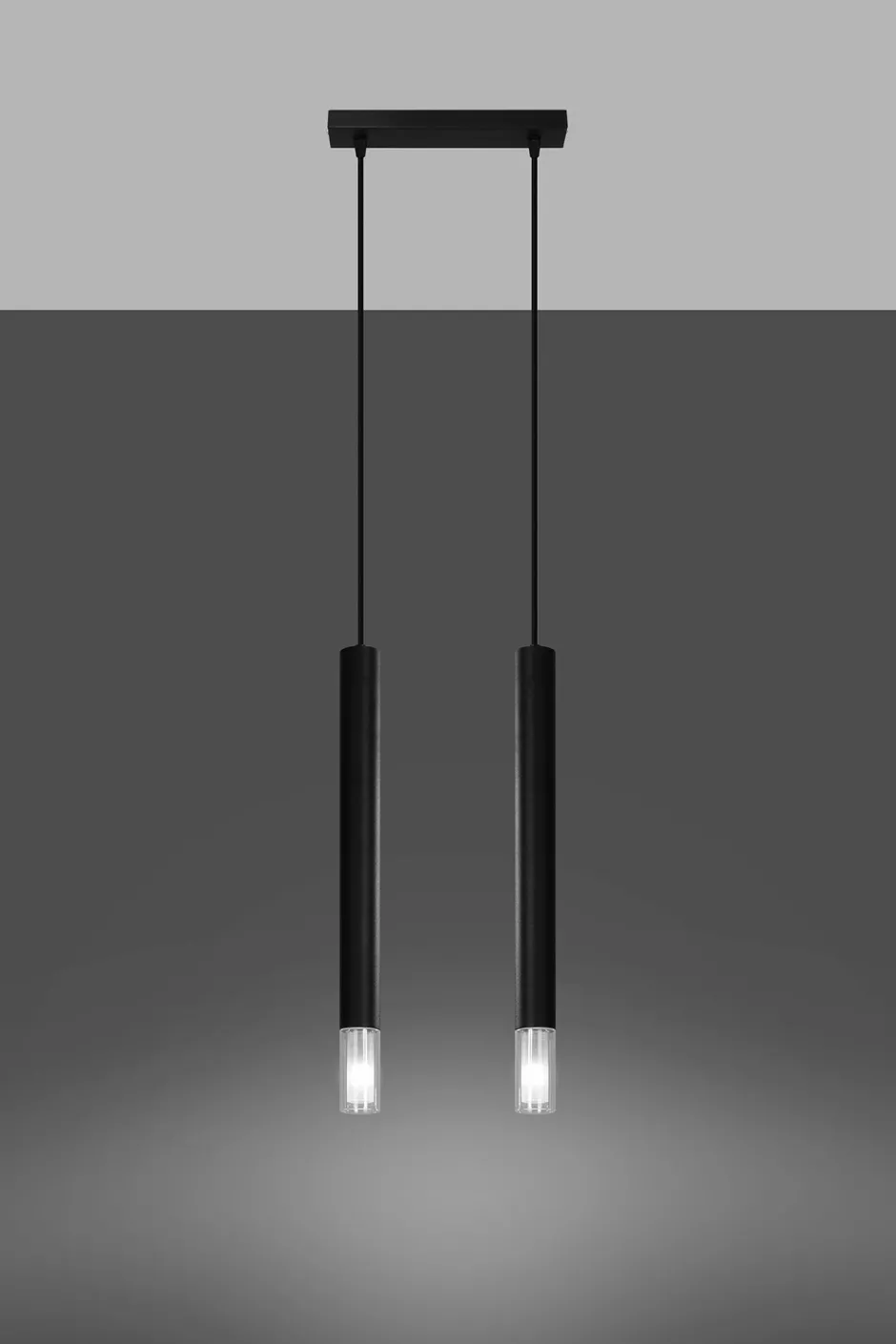 Sollux Hängelampe Modern 2-flammig G9 schmal Schwarz< Moderne Lampen|Wohnzimmerlampen