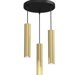 Hängelampen|Moderne Lampen*Luminex Hängelampe Modern Messing Schwarz GU10 3-flammig