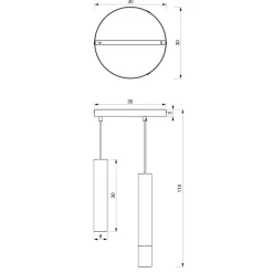 Hängelampen|Moderne Lampen*Luminex Hängelampe Modern Messing Schwarz GU10 3-flammig