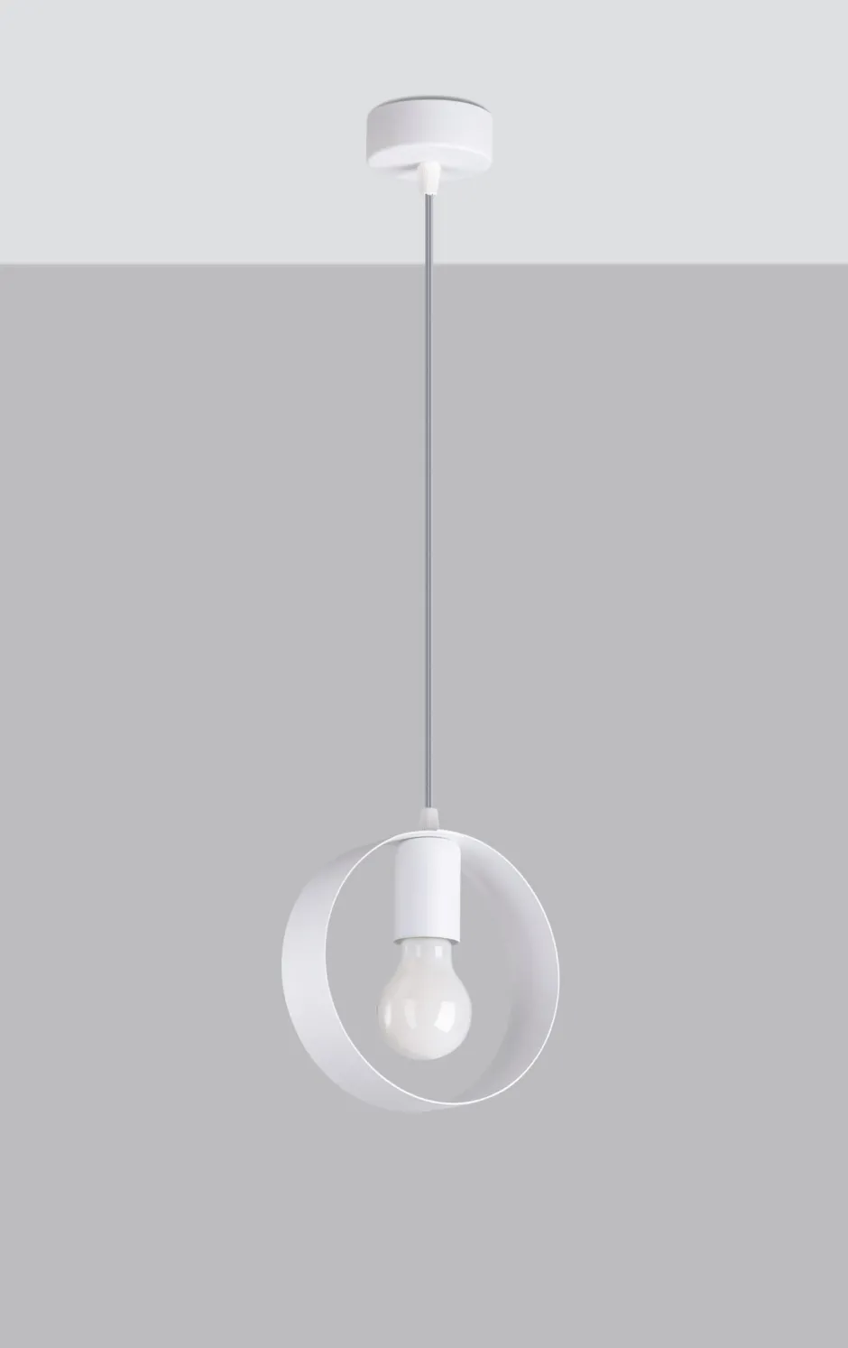 Sollux Hängelampe Modern rund Ø 18 cm Metall Weiß E27 HIAS< Hängelampen|Esszimmer Lampen